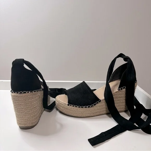 JustFab Isla Tie Up Espadrille Wedge Heels Sandal Size US 8 / EU 38.5 - Picture 3 of 5